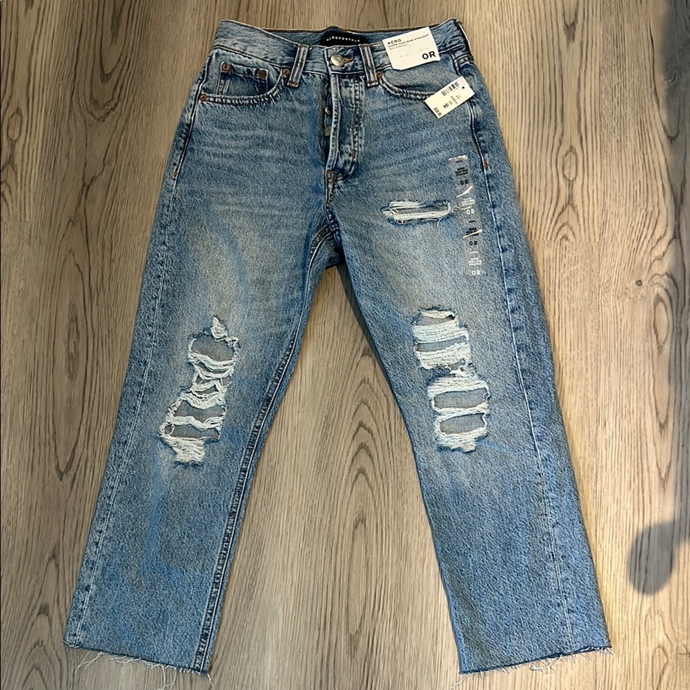 Aeropostale Super High Rise Straight Leg Jeans Size 0